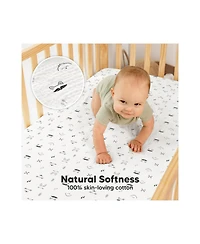 KeaBabies Lyra Muslin Crib Sheets for Boys, Girls, 2pk 52x28 Cotton Baby Mattress Fitted, Soft, Breathable
