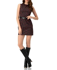 Ivonne Women's Sleeveless Polka Dot Shift Dress