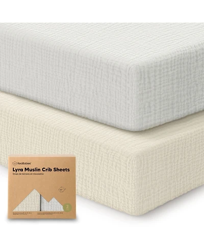 KeaBabies Lyra Muslin Crib Sheets for Boys, Girls, 2pk 52x28 Cotton Baby Mattress Fitted, Soft, Breathable