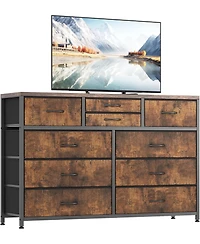 gaomon 10 Drawers Fabric Dressers for Bedroom, Modern Chest of Drawers, 45" Wide Tv Stand