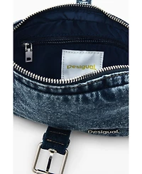 Desigual Women's Small denim crossbody wallet with appliques