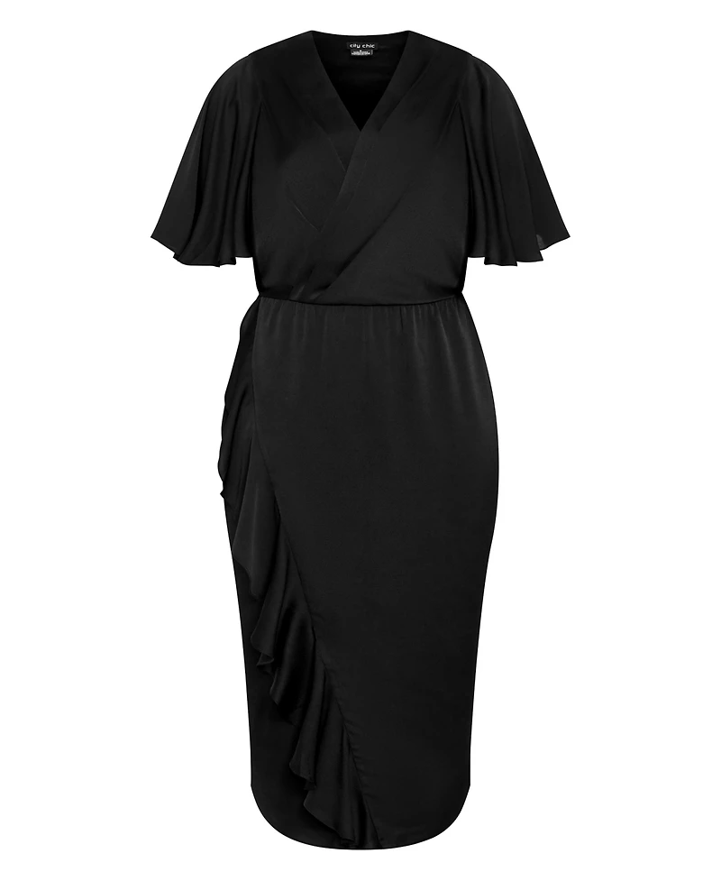 City Chic Women's Plus Soft Ruffle Dress