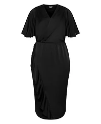 City Chic Women's Plus Soft Ruffle Dress