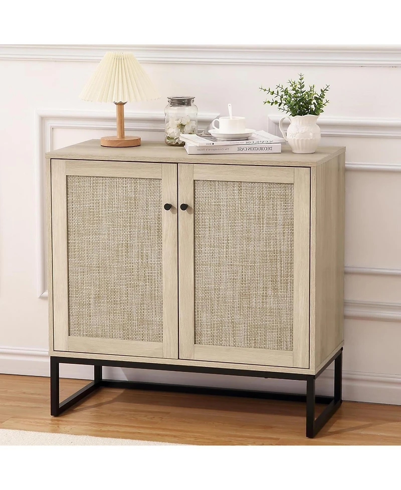 gaomon Sideboard Buffet Cabinet with Rattan Doors, Farmhouse Console