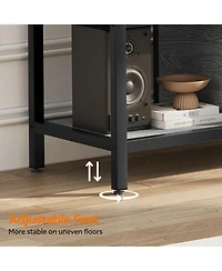 gaomon Tv Stand for up to Inches, Large Console Table with 2 Closed Storage Spaces and Open Compartments