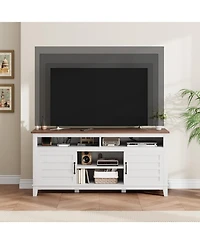 gaomon Tv Stand for 63 in, Entertainment Center with Adjustable Shelves, Farmhouse Cabinet Doors