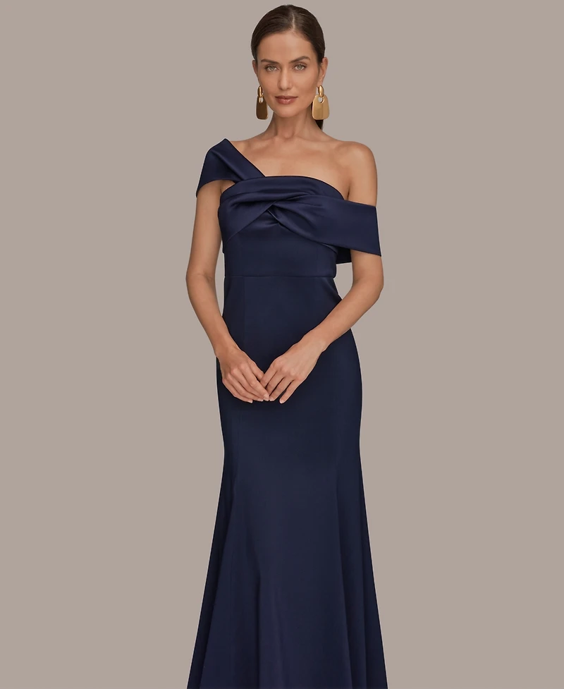 Donna Karan New York Women's One Shoulder Twisted Gown