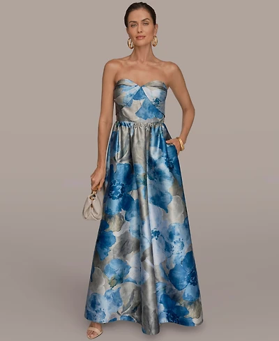 Donna Karan New York Women's Sweetheart Neck Floral Ball Gown