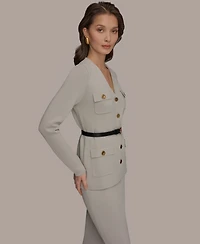 Donna Karan New York Women's 5-Button Belted Blazer