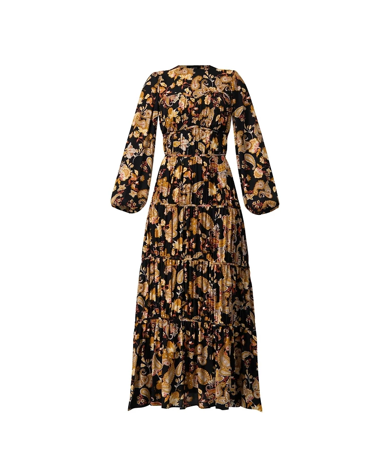 Ivonne Women's Puff Sleeve Maxi Dress