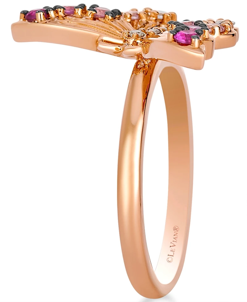 Le Vian White Sapphire (3/50 ct. t.w.), Pink Sapphire (33/100 ct. t.w.) & Nude Diamond (1/50 ct. t.w.) Ring in 14k Strawberry Gold