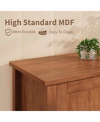 gaomon Tv Stands for Living Room, White Entertainment Center with Led Lights, Television 65