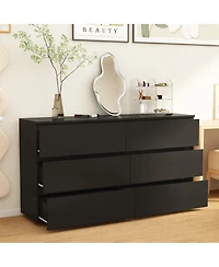 Homsee Black and White Wooden Accent Storage Cabinet with 9-Drawers
