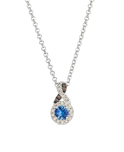 Le Vian Ceylon Sapphire (0.32 ct. t.w.), Nude Diamond (0.14 ct. t.w.) & Chocolate Diamond (0.02 ct. t.w.) Pendant Necklace in 14k Vanilla Gold
