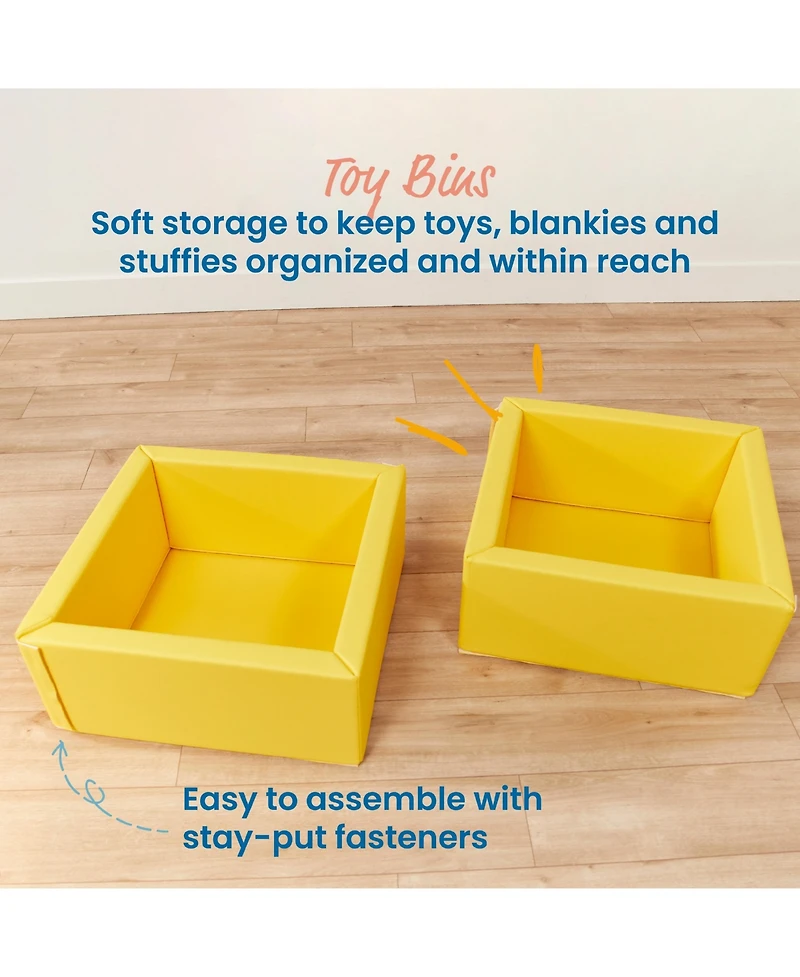 ECR4Kids SoftZone Play Patch Toy Bins, Yellow, 2-Pack
