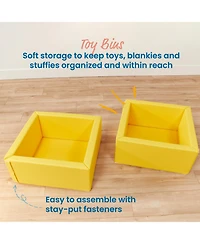 ECR4Kids SoftZone Play Patch Toy Bins, Yellow, 2-Pack