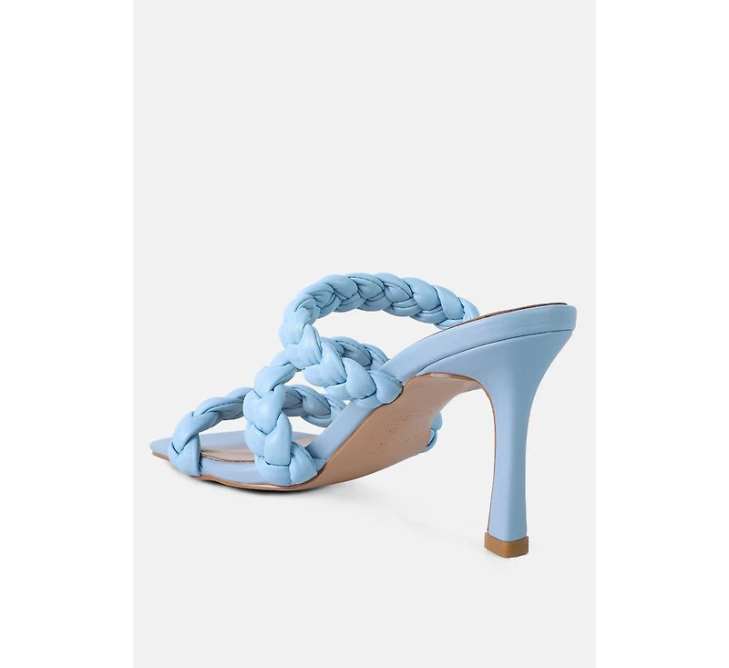 Womens High Bae Braided Strap Casual Heels Sandal