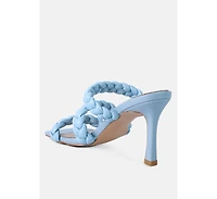 Womens High Bae Braided Strap Casual Heels Sandal