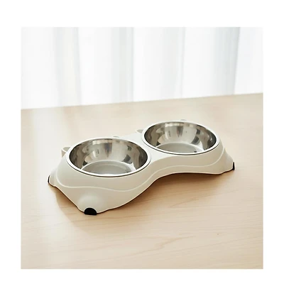 Aostirmotor Macaron Stainless Steel Pet Bowl Set, 2 x 600ml Bowls