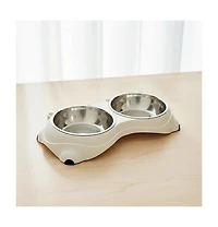Aostirmotor Macaron Stainless Steel Pet Bowl Set, 2 x 600ml Bowls
