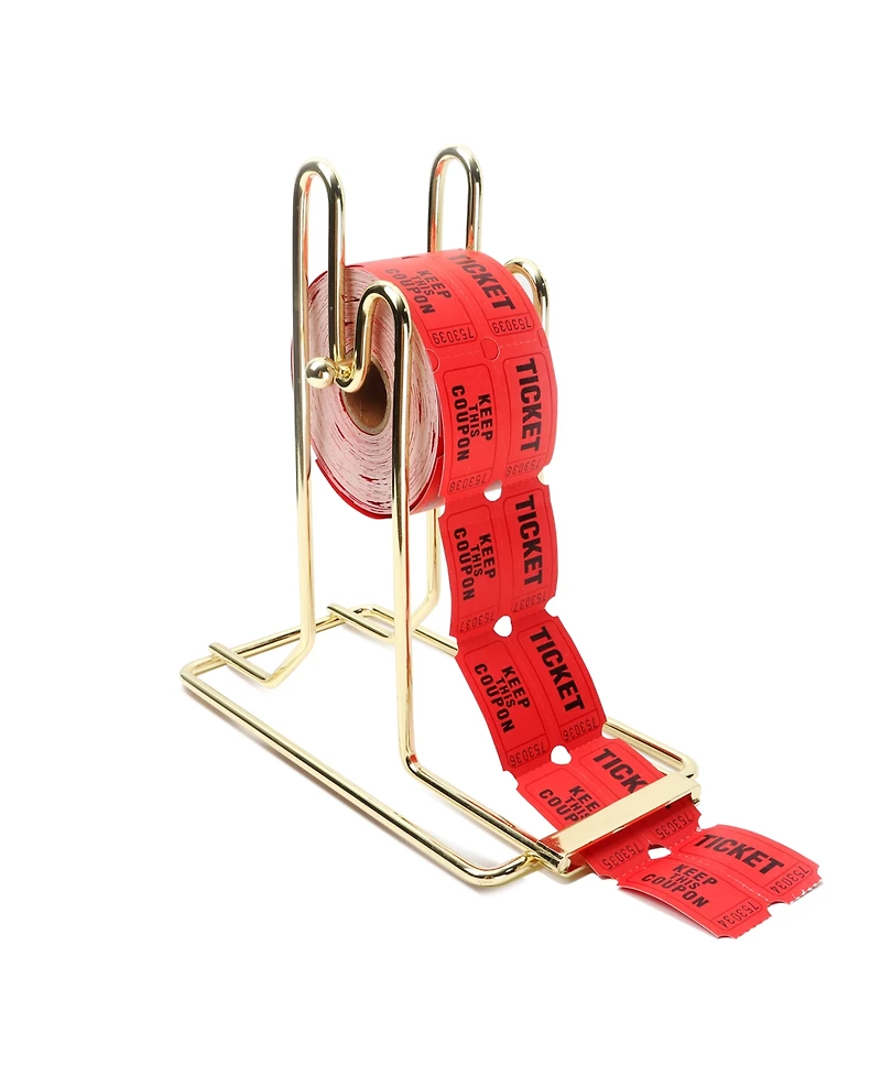 Gse Games & Sports Expert Brass Raffle Ticket Dispenser for Single or Double Roll Raffle Tickets Lotteries