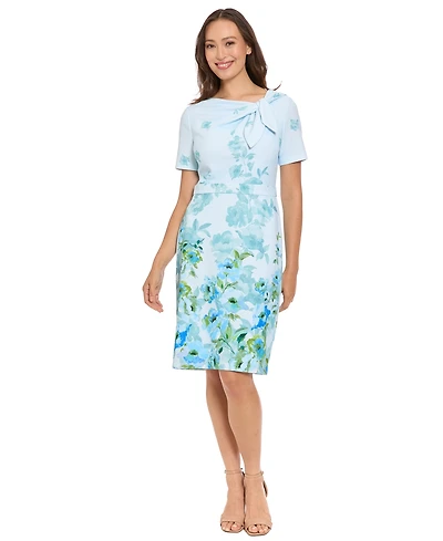 London Times Women's Side-Tie Sheath Dress