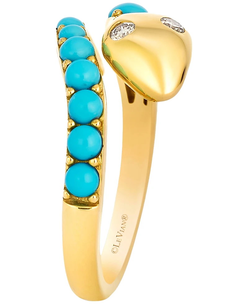 Le Vian Turquoise (3/4 ct. t.w.) & Nude Diamond (2/25 ct. t.w.) Ring in 14k Honey Gold