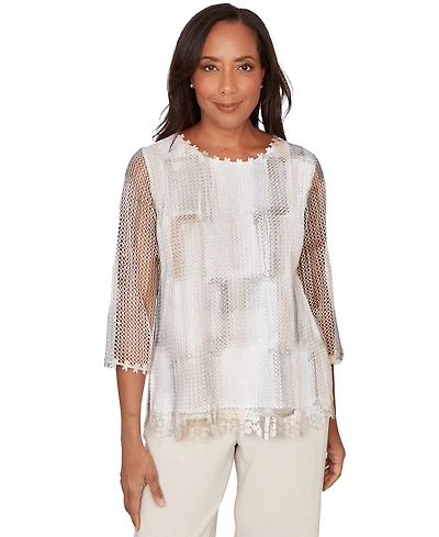 Alfred Dunner Petite Crewneck Knit Top