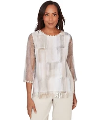 Alfred Dunner Petite Crewneck Knit Top