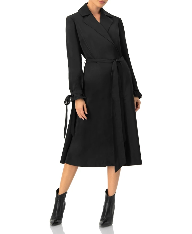Ivonne Women's Long Sleeve Wrap Midi Dress