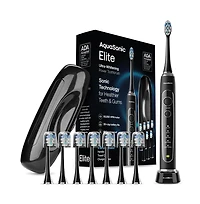 AquaSonic Elite - Advanced Ultra Whitening Rechargeable Toothbrush Set