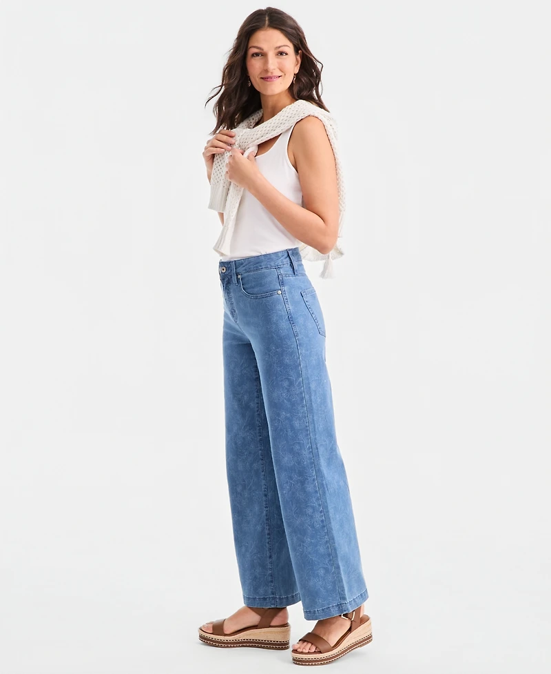 Style & Co Petite High-Rise Printed 5 Pocket Jeans, Macy's Exclusive