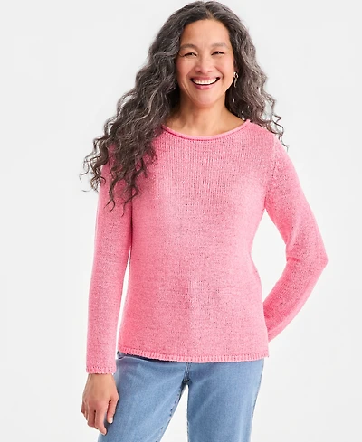 Style & Co Women's Tape Yarn Roll Neck Sweater, Macy's Exclusive