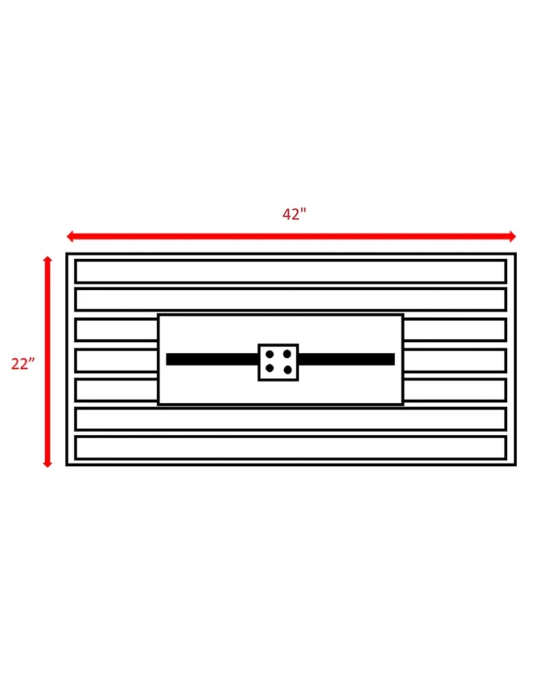 Flynama 43 Inch Smoked Glass Metal Rectangle Fire Pit Table Black 50000 Btu Push Button Ignition Stainless Steel Burning Area