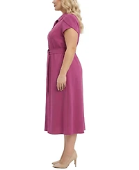 Ny Collection Plus Size Midi Petal Sleeve Dress