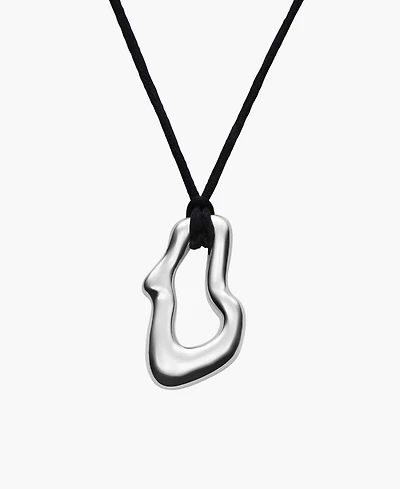 Oak & Luna Dome Wavy Pendant with Black Cord