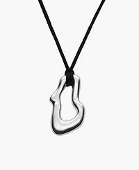 Oak & Luna Dome Wavy Pendant with Black Cord