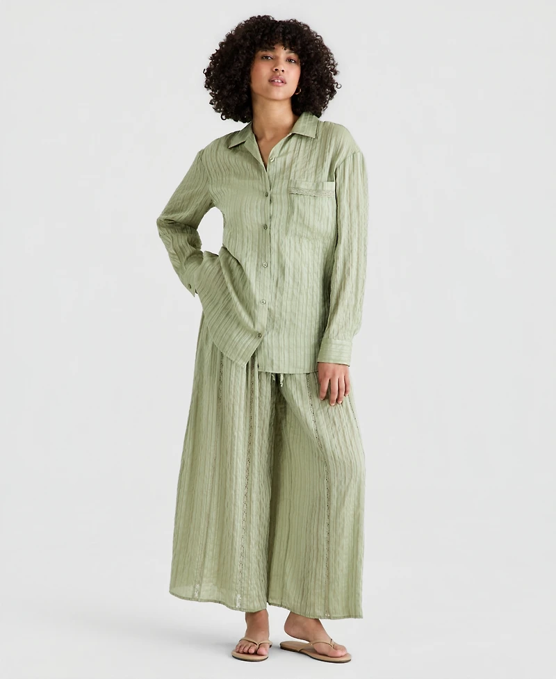 And Now This Women's Oversized Satin Shirt, Macy's Exclusive