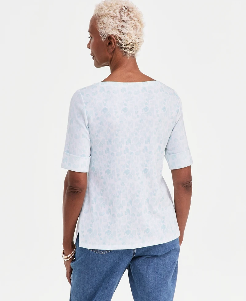 Style & Co Petite Elbow-Sleeve Boat Neck Knit Top, Macy's Exclusive