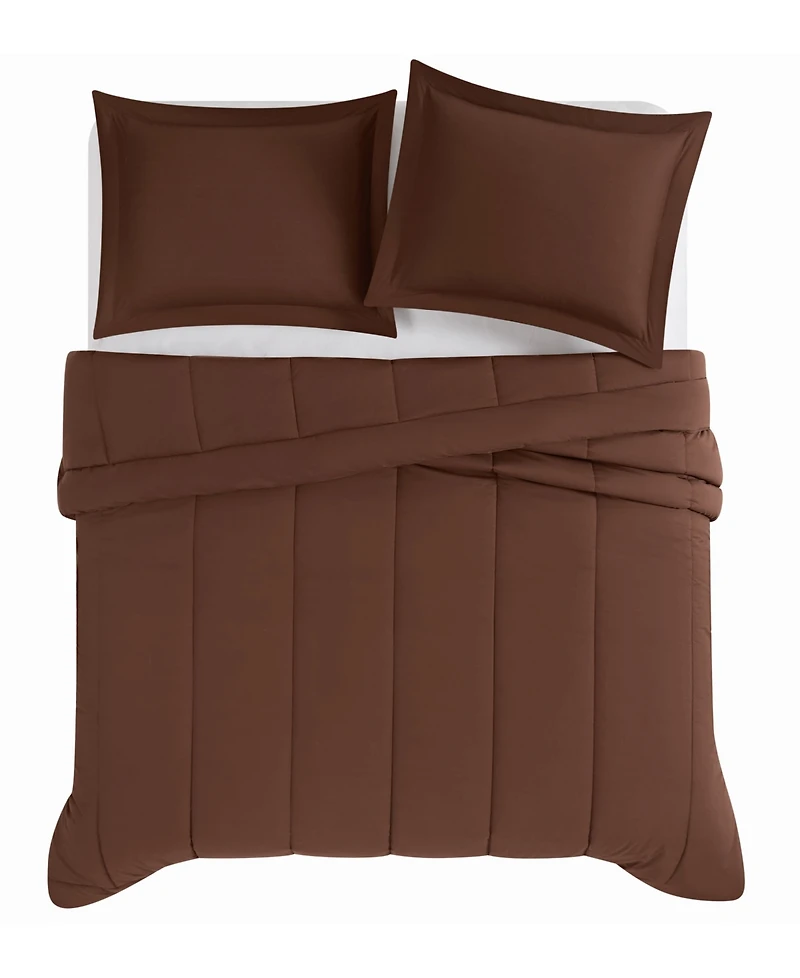 Brooklyn Loom Solid Cotton Percale 2-Pc. Comforter Set, Twin/Twin Xl