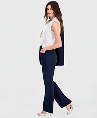 Tahari Asl Petite Bird Eye Mid Rise Pants