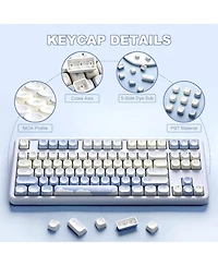 Lofree 132 Keys Moa Keycaps, Dye-Sublimation Pbt Custom Keycap Set, Cute Bear Customized Pattern Keycaps for Mx Switches Mechanical Gaming Keyboard