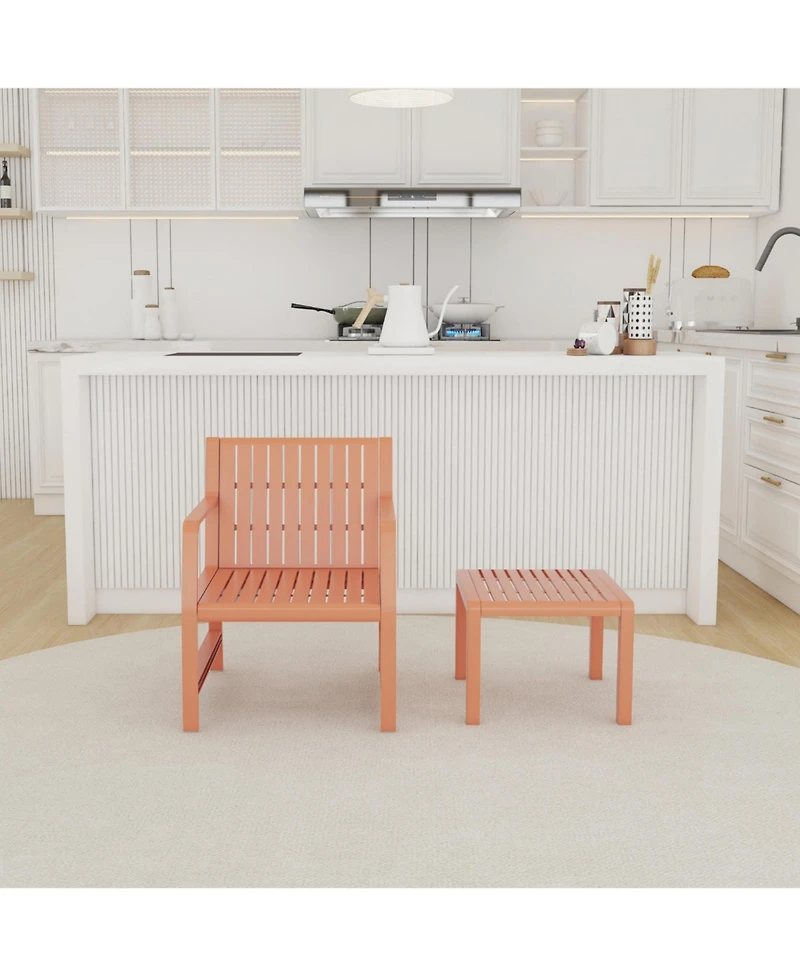 Flynama 3 Piece Modern Outdoor Patio Sectional Conversation Set with Square Coffee Table Waterproof Thick Cushions for Porch Balcony