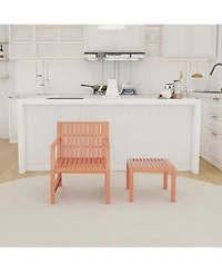 Flynama 3 Piece Modern Outdoor Patio Sectional Conversation Set with Square Coffee Table Waterproof Thick Cushions for Porch Balcony