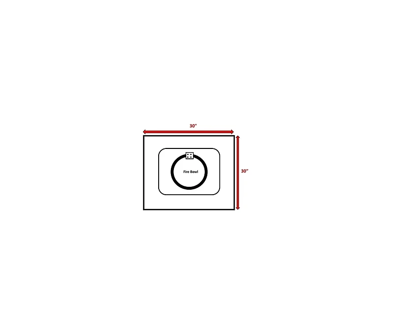 Flynama 30 Inch W 25 Inch H Steel Outdoor Fire Pit Table with Lid Smoked Glass Top Push Button Ignition Propane Natural Gas