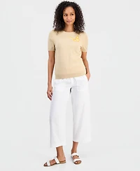 Nautica Women's Cotton Butterfly Round-Neck Sweater