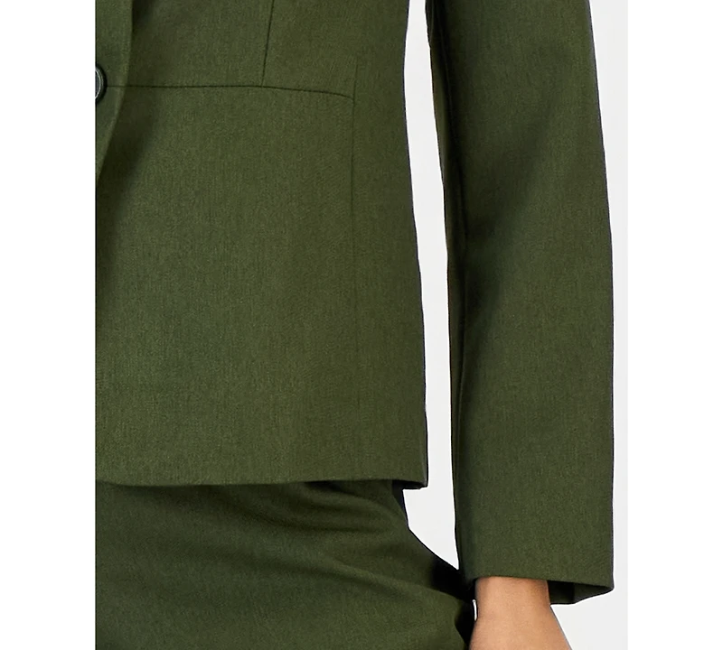 Le Suit Women's Two-Button Shawl Collar Blazer & Pants Suit, Regular Petite