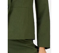 Le Suit Women's Two-Button Shawl Collar Blazer & Pants Suit, Regular Petite