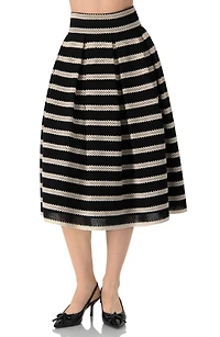 Ivonne Women's Striped Textured Midi Skirt