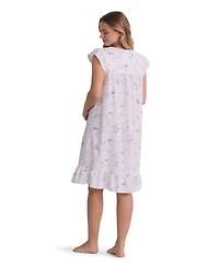 Miss Elaine Women's Short-Sleeve Woven Sleepwear Nightgown